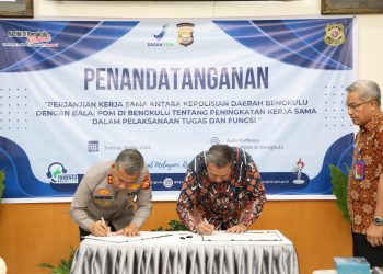 Kapolda Bengkulu Hadiri Penandatanganan Kerja Sama Antara Polda Bengkulu dan Balai POM