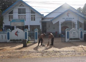 Karolog Polda Bengkulu Pimpin Bakti Religi di Gereja Getsemanida Dalam rangka HUT bhayangkara ke 79