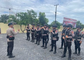 Personel Detasemen Gegana Satbrimob Polda Bengkulu laksanakan latihan markmanship