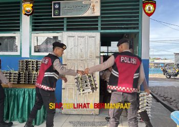 Personel Subdit Gasum Ditsamapta Polda Bengkulu Laksanakan Patroli Dialogis dan Pengawalan Pendistribusian MBG ke Sekolah-sekolah