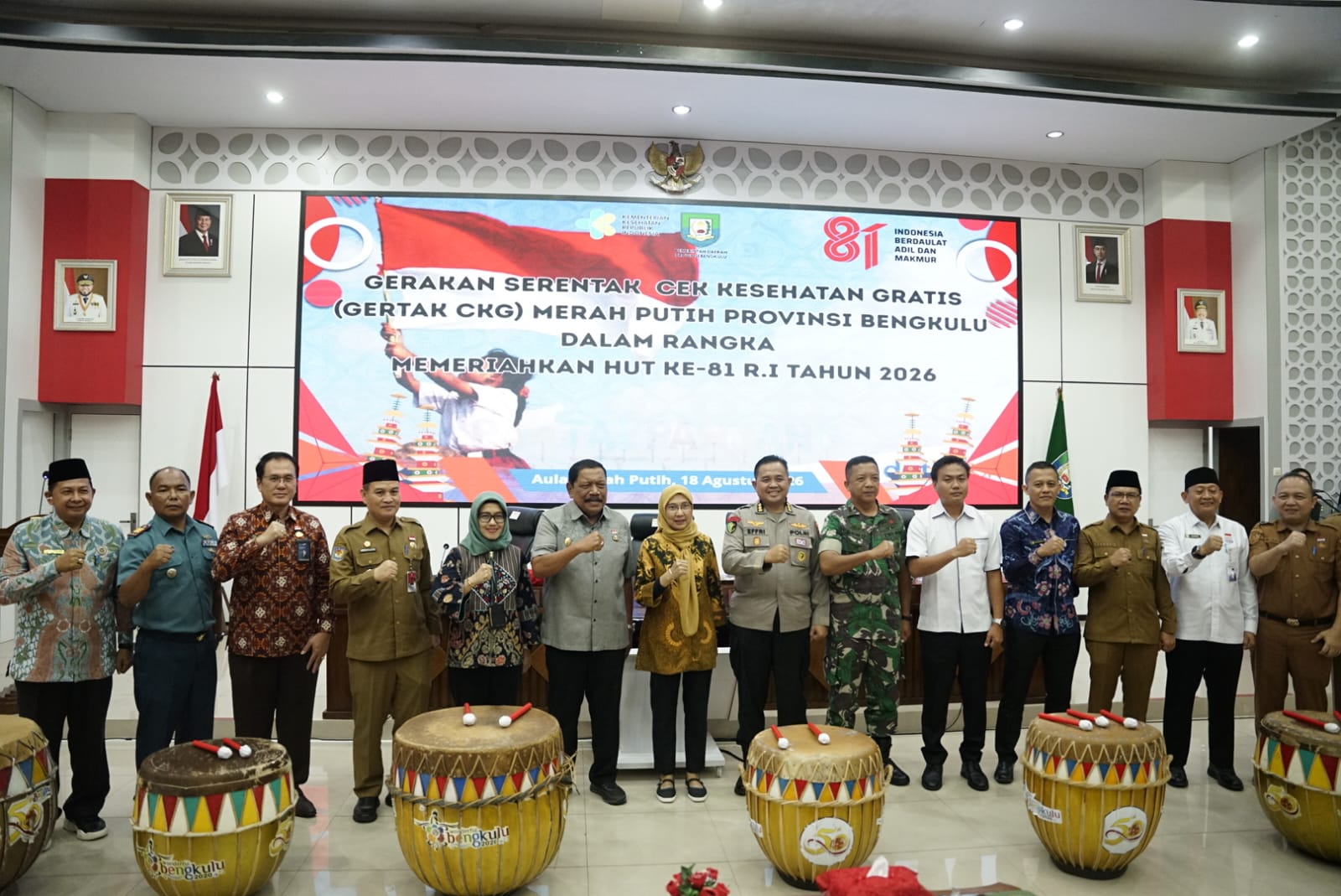 Kabiddokes Polda Bengkulu Dukung GERTAK CKG Merah Putih untuk Deteksi Dini Penyakit