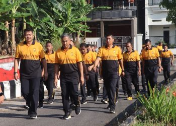Polda Bengkulu Gelar Olahraga Bersama Jalan Sehat, Kapolda Pimpin Langsung