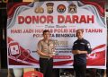 Sambut HUT Humas Polri ke-75, Polresta Bengkulu Gelar Donor Darah, 24 Kantong Berhasil Dikumpulkan
