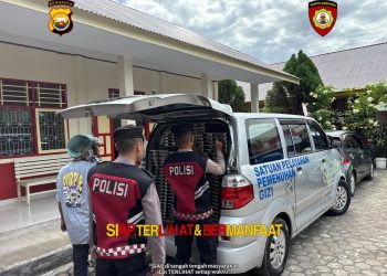 Personel Subdit Gasum Ditsamapta Polda Bengkulu Laksanakan Patroli Dialogis dan Pengawalan Pendistribusian MBG ke Sekolah
