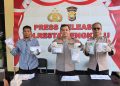 Kapolresta Bengkulu Pimpin Press Reles Narkotika, Amankan 7 Orang Tersangka