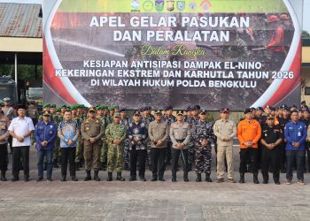 Polda Bengkulu Gelar Apel Pasukan dan Peralatan Antisipasi El Nino, Kekeringan Ekstrem serta Karhutla Tahun 2026