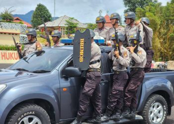 Personel Batalyon A Pelopor Berikan Pembekalan Materi Anti Anarkis kepada Siswa Diktukba SPN Polda Bengkulu
