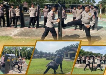 Personel Kompi 1 Batalyon C Pelopor Satbrimob Polda Bengkulu Tingkatkan Kemampuan Melalui Latihan PHH