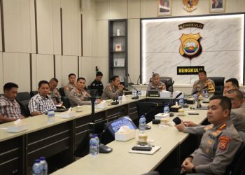 Polda Bengkulu Mengikuti Rapat Internal Pembahasan Pembangunan Jembatan yang Dipimpin Kapolri Secara Daring