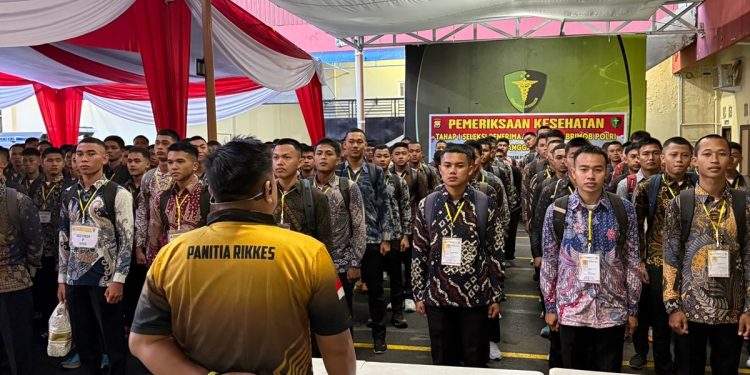 Biddokkes Polda Bengkulu Laksanakan Pemeriksaan Kesehatan Casis Bintara Brimob TA 2026