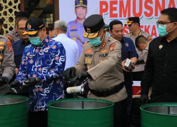 Kapolda Bengkulu Pimpin Pemusnahan Barang Bukti Hasil Operasi Pekat Nala I Tahun 2026