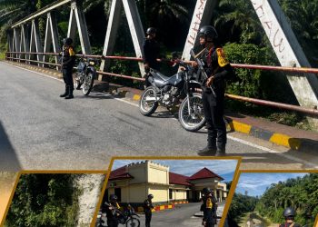 Personil Kompi 3 Batalyon B Pelopor Satuan Brimob Polda Bengkulu Laksanakan Patroli Kamtibmas