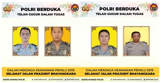 Polri Kehilangan Empat Personel Terbaiknya Saat Pengamanan Pemilu 2019